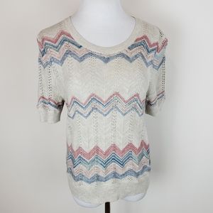 Moth Anthropologie Pastel Sweater Short Sleeve